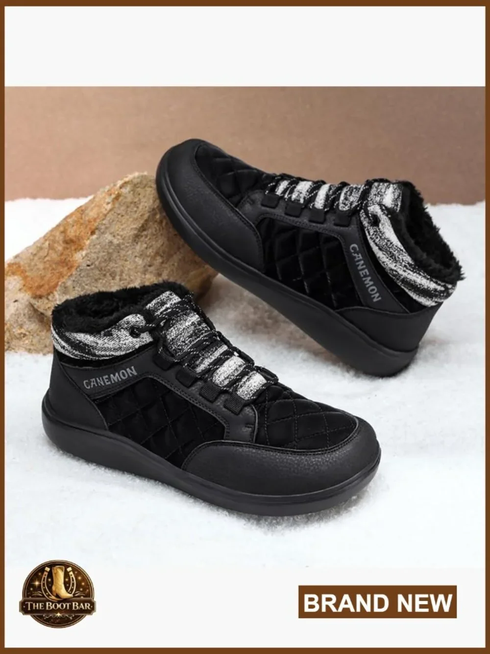 Wide Toe Box Snow Boots - Fur Lined Non Slip Ankle Booties